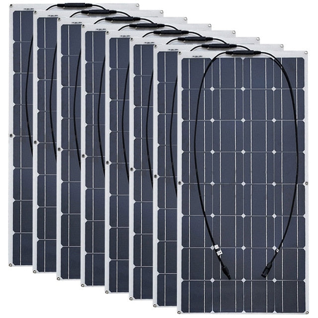 12 Volt 100 Watt monoctrystalline flexible solar panel solar RV 200w 400 watt 600w 1000w kit for 12V 24 Volt batteries Charging