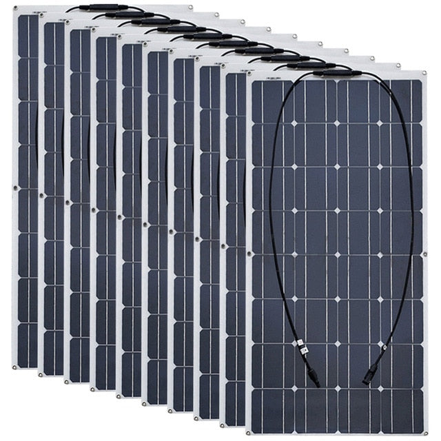 12 Volt 100 Watt monoctrystalline flexible solar panel solar RV 200w 400 watt 600w 1000w kit for 12V 24 Volt batteries Charging