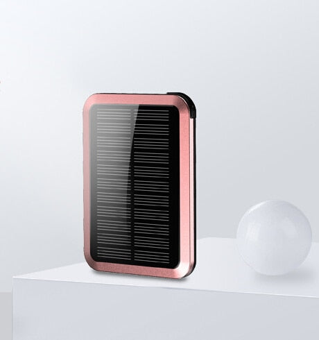 Vogek Mini Solar Power Bank 5000mAh Solar Charger Micro/Type-C Charging Port Portable External Charger Powerbank for Smartphone