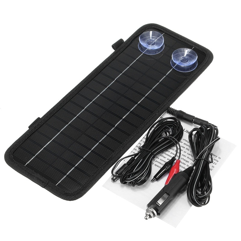 CLAITE 12v 4.5w Portable Monocrystalline Solar Panel Cell Module System For Car Boat Motorcycle Maintainer Power Battery Charger