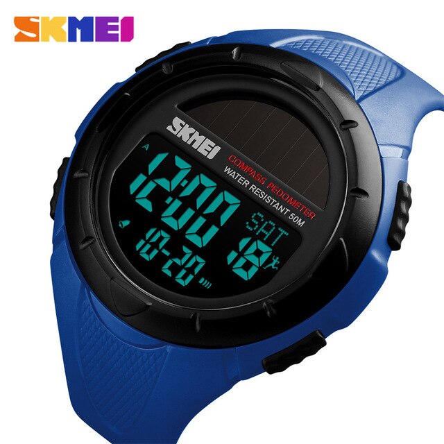 SKMEI Smart Watch Men Digital Watches Outdoor Pedometer Calorie Solar Power Waterproof Men's Sport Watch Relogio Masculino 1488