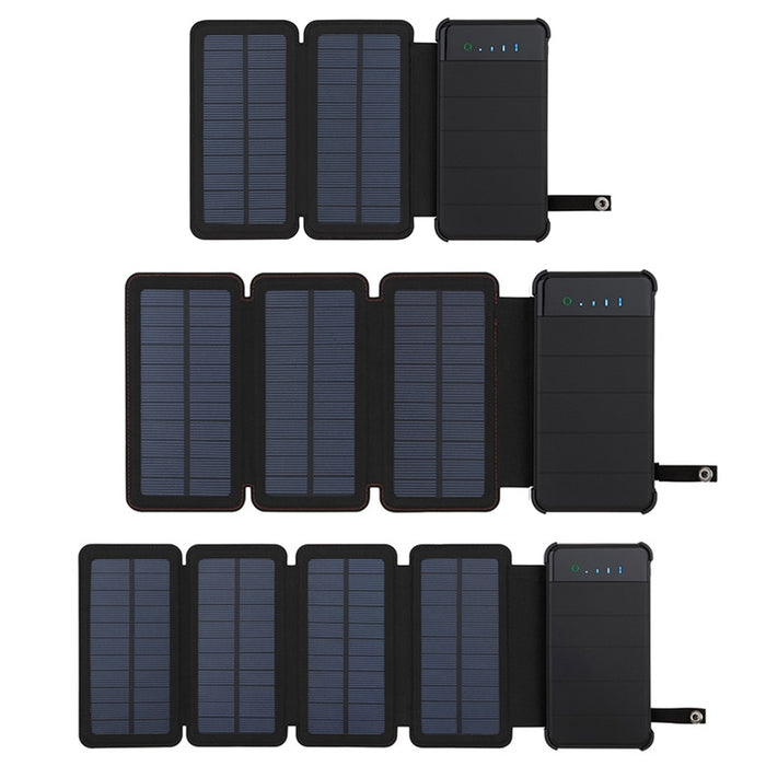 Solar panel charger mobile power waterproof power supply dual USB port 10000mAh mobile phone battery outdoor portable folding