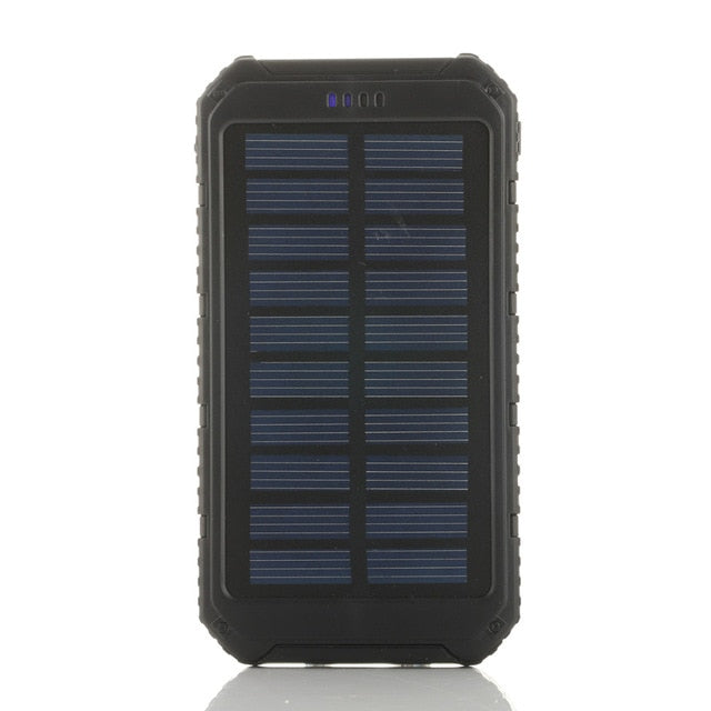 Solar Power Bank 20000mAh Solar Powerbank Extreme MobilePhone Pack Dual USB LED External Battery Pack for iPhone Xiaomi Samsung