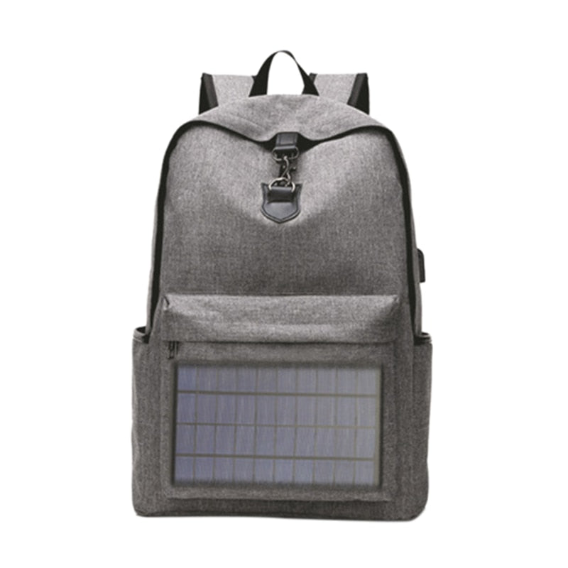 Notebook Backpack Solar Backpack with Usb Charging Port Water Resistant Backpack for Hiking Camping Trekking Fishing