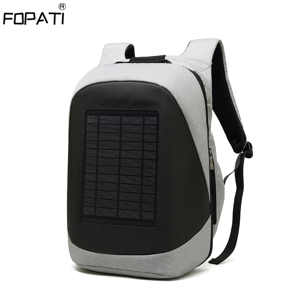 Multifunction Solar Energy Rechargeable Backpack Men Anti Thief Waterproof 15.6 inch USB Charging Laptop Backpack Travel Bags