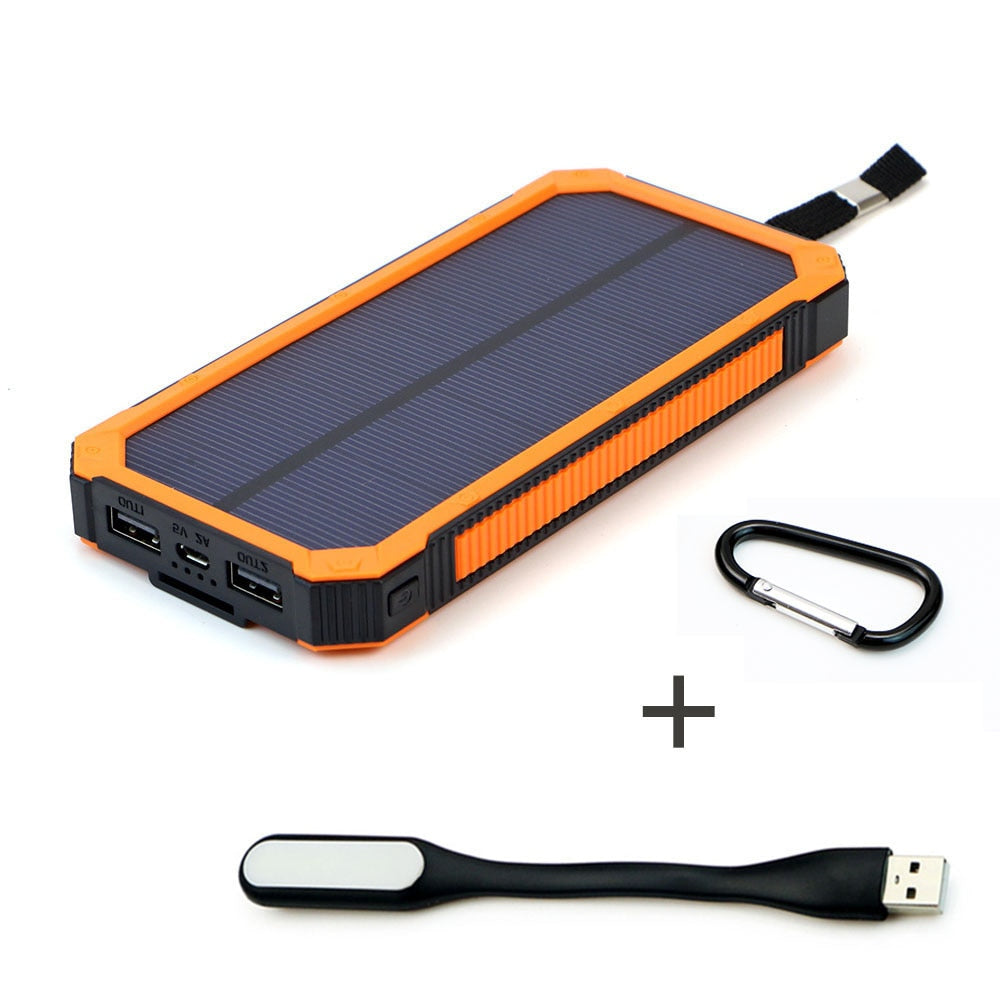 15000mAh Portable Solar Power Bank Outdoor External Battery Charger for iPhone Samsung Huawei Smartphone Xiaomi Outdoors Camping