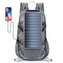 2019 Unisex Backpacks 6v 6.5-watt Foldable Solar Backpack Grey Men Hiking Shoulder Bag Traveling Bags with Wet Pocket Design
