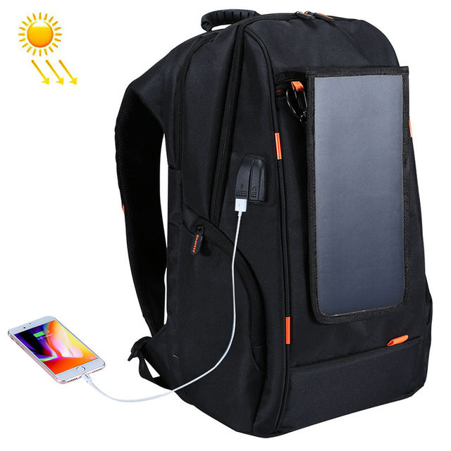 Men Solar Backpack Waterproof Large Capacity 17 inch USB interface  Charging Laptop Backpack Outdoor Travel Business Backpack