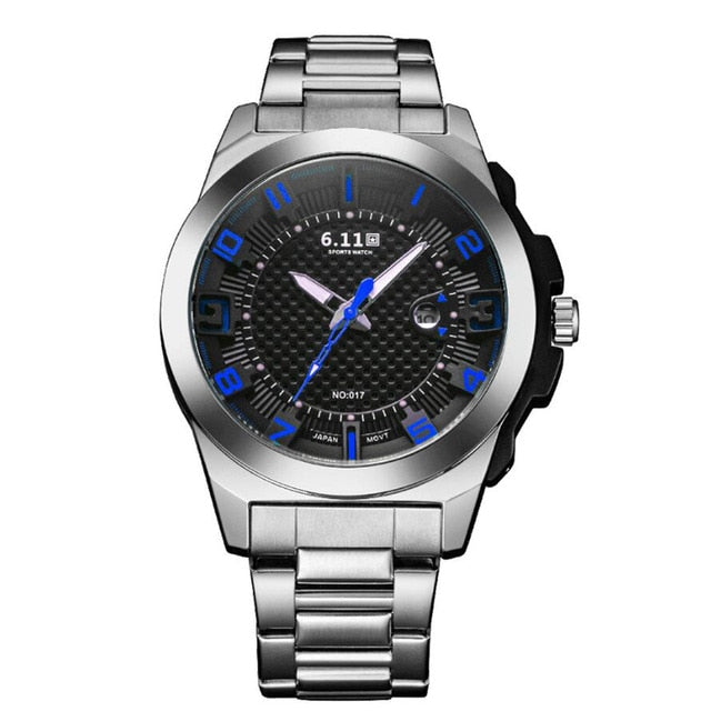 6.11 Mens Watches Top Brand Luxury New Solar-powered Watch Full Steel Army Military Outdoor Quartz Watch Men Sport Watch NO.017