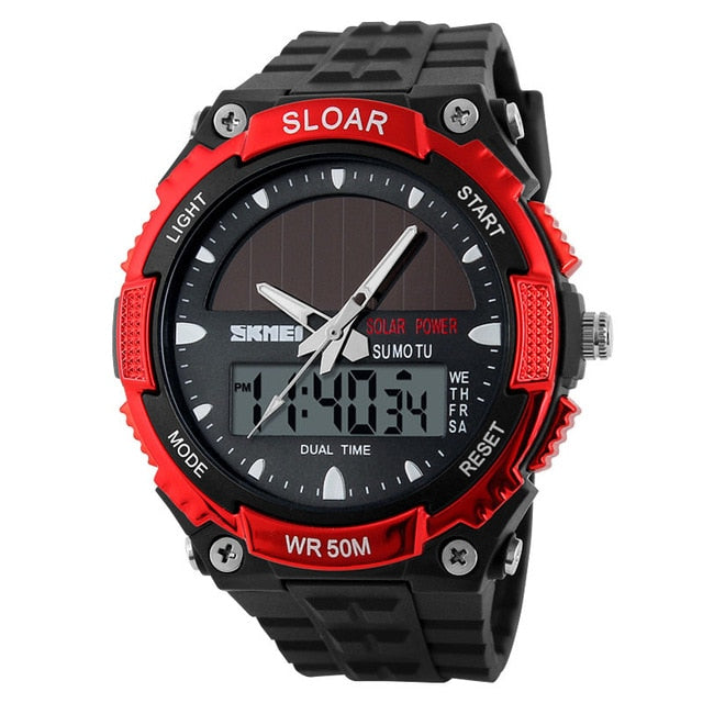 SKMEI Can Swimming Men Watches Sport Outdoor Solar Energy Charge Battery Man Digital Clock 50m Waterproof Top Quality Brand Hour