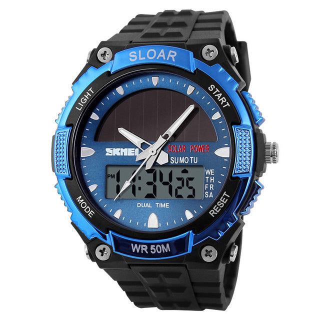 SKMEI Can Swimming Men Watches Sport Outdoor Solar Energy Charge Battery Man Digital Clock 50m Waterproof Top Quality Brand Hour