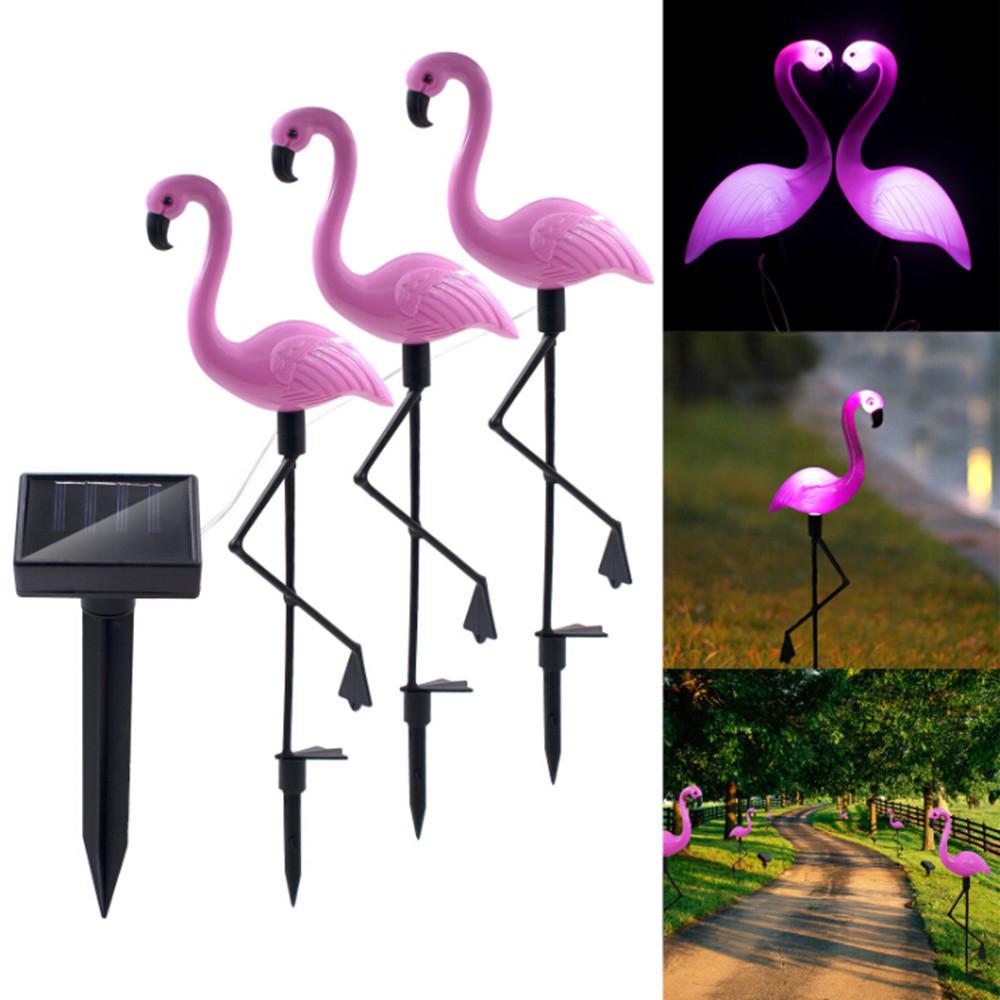 3pcs/set LED Garden Light Solar Powered Flamingo Lawn Lamp For Outdoor Garden Decorative Waterproof led Solar Garden Lights
