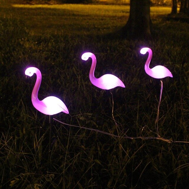3pcs/set LED Garden Light Solar Powered Flamingo Lawn Lamp For Outdoor Garden Decorative Waterproof led Solar Garden Lights