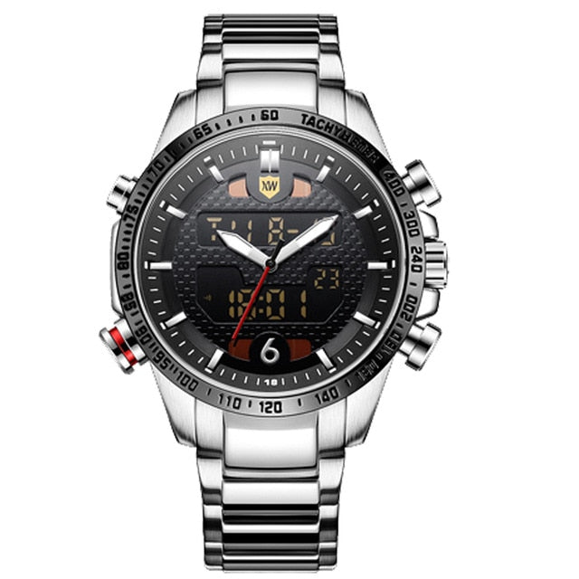 relogio masculino Men Watches Solar Luxury Brand Full Steel Quartz Clock Digital LED Watch Army Military Sport Watch 2019