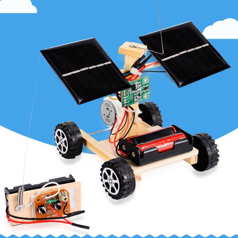 DIY Solar Car Toy Scientific Education Toys Kids Intelligence Developing Gifts Wireless Remote Control Vehicle Model Assembly