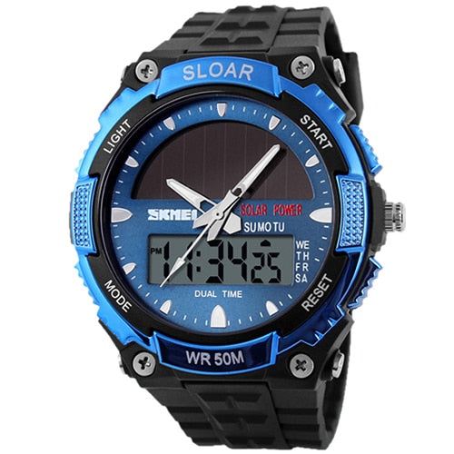 Solar Powere Mens Watch 2018 Quartz Waterproof Wristwatches For Men Boys Fashion Military Sports Watches Relogio Masculino Reloj