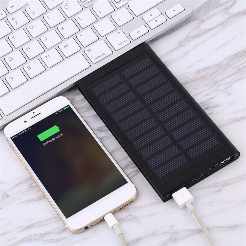 Solar Power bank 10000mah 2 USB Port LED External baterry 10000mah PowerBank For Mobile Phone For Iphone xiaomi 5
