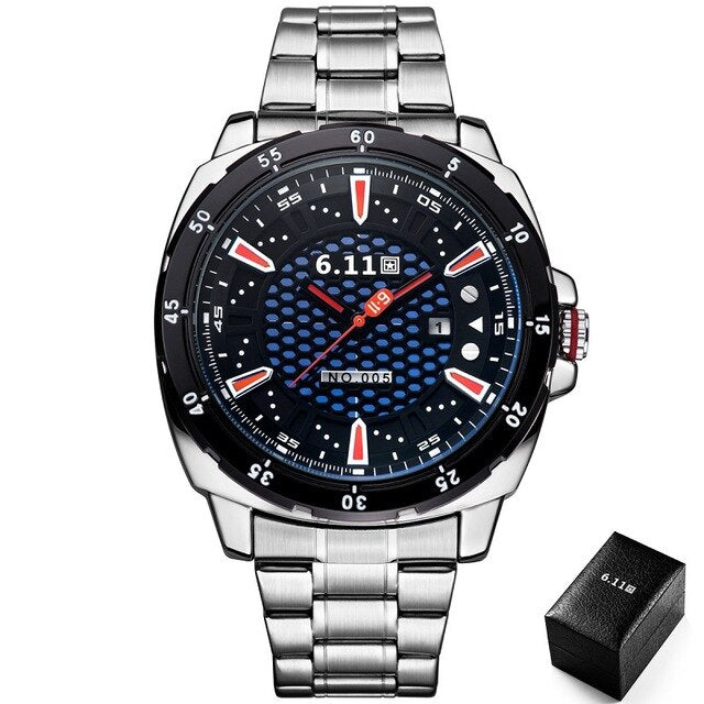 6.11 Mens 2019 Fashion Solar-powered watch Full Steel Clock Army Military Outdoor Quartz Wrist Watch Casual Sport Watches NO.005