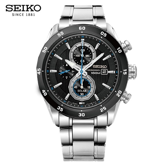 100% Original SEIKO Solar Watch Fashion Trend Business Timing Quartz Men's Watch SSC531J1