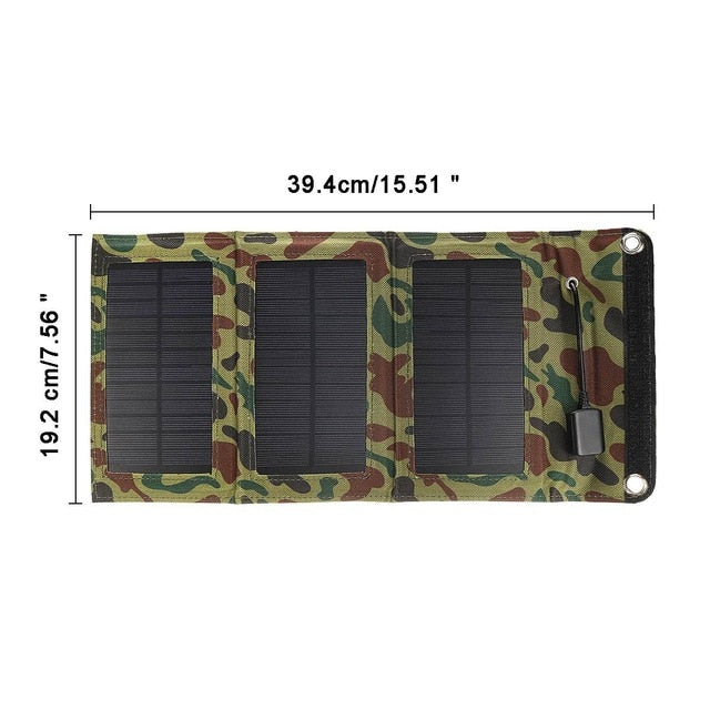 7.5W/10W/15W Waterproof Portable Sunpower Foldable Solar Panel Celles Charger with USB Port Universal Phones Power Bank Charger