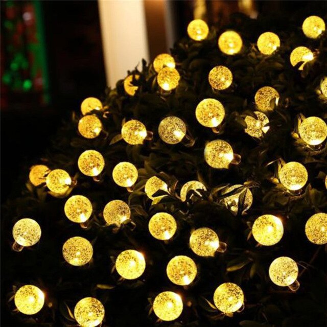 New 20/50 LEDS Crystal ball 5M/10M Solar Lamp Power LED String Fairy Lights Solar Garlands Garden Christmas Decor For Outdoor